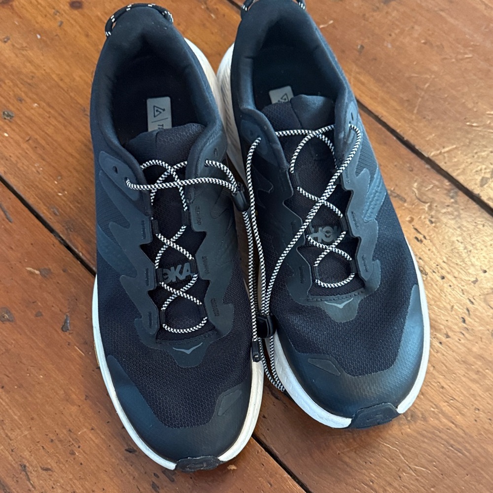 Hoka Black and White Athletic Shoes - Picture 3 of 4